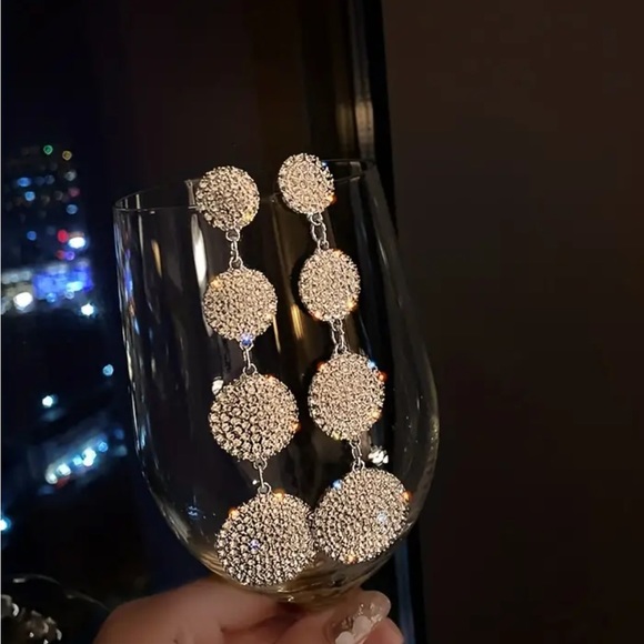 WOMAN’S RHINESTONE EARRINGS STERLING SILVER - Picture 8 of 8